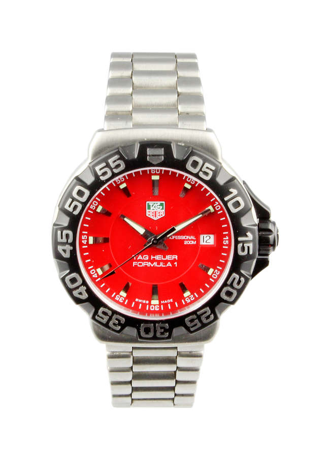 TAG Heuer Formula 1 Red Dial and Black Rotating Bezel-Auction Lot