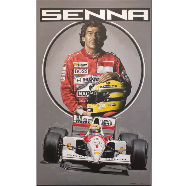 Ayrton Senna by Tony Upson.-Sold
