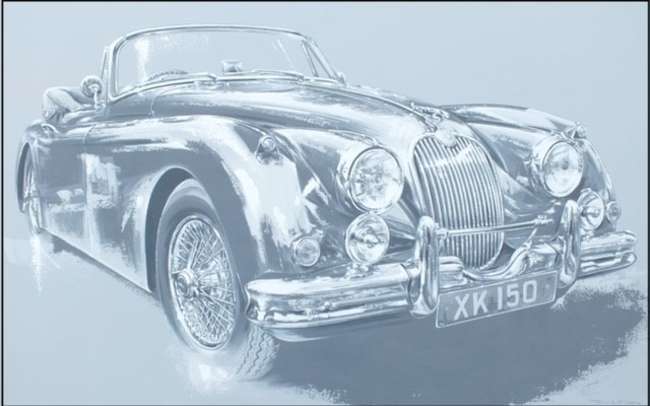 'Jaguar XK150' original by Tony Upson-Sold