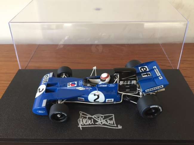 Sir Jackie Stewart signed model display.-Sold