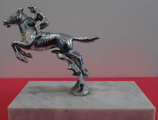 Horse and Jockey car mascot.-Sold