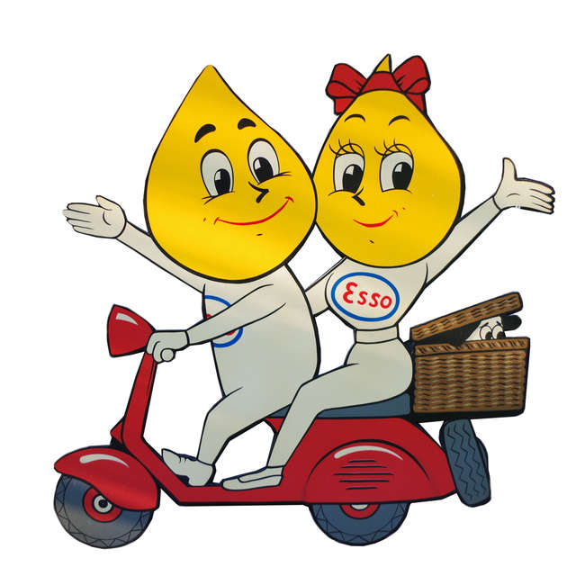Hand Painted Mr and Mrs Drip On Their Scooter-Sold