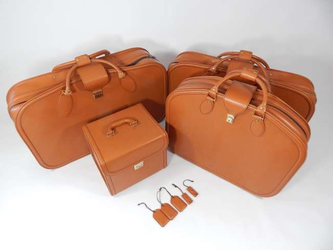 Complete Ferrari 456 4-Piece Schedoni Leather Luggage Set-Auction Lot