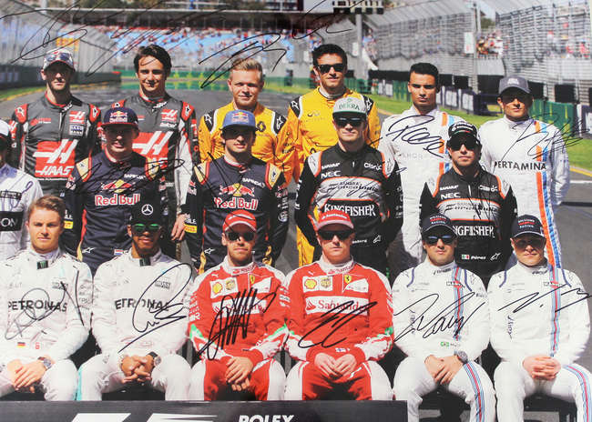 *Charity Lot* Group Photograph signed by all 2016 F1 Drivers-Sold