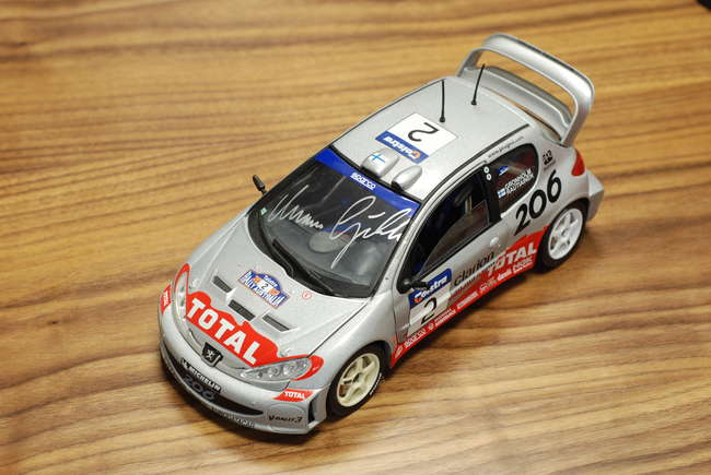 Marcus Gronholm signed Peugeot 206 WRC model-Sold