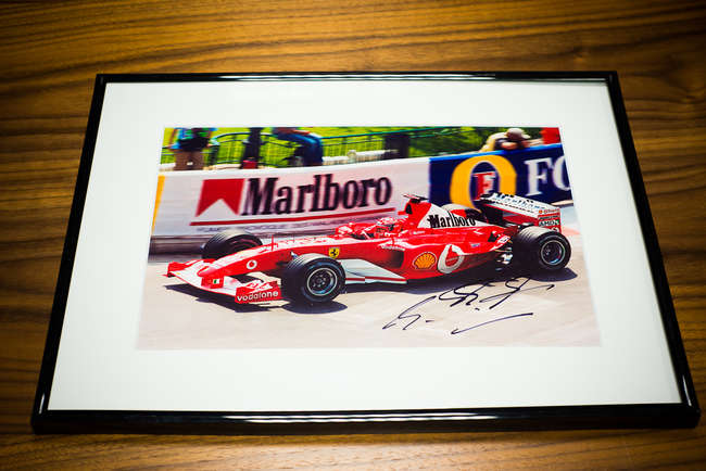 Michael Schumacher signed Ferrari photograph-Sold