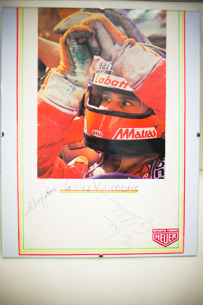 Gilles Villeneuve signature and posters-Auction Lot