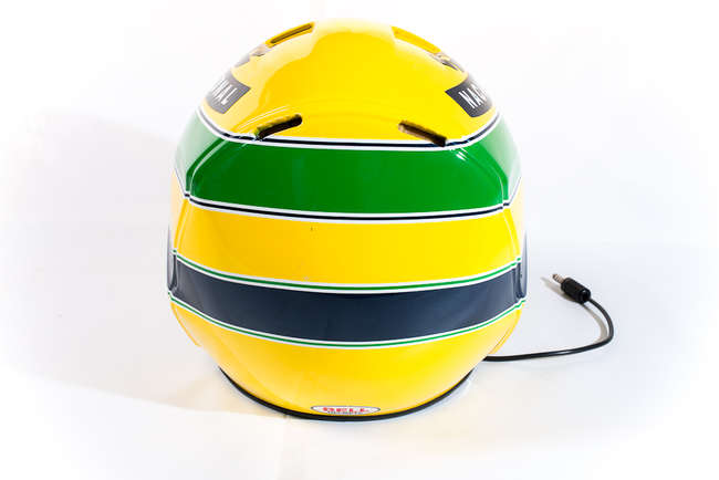 Verified Ayrton Senna Williams test session used Bell crash -Auction Lot