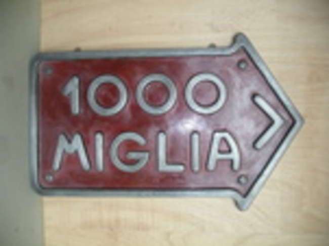 'Jaguar' & '1000 Miglia' hanging wall signs-Sold