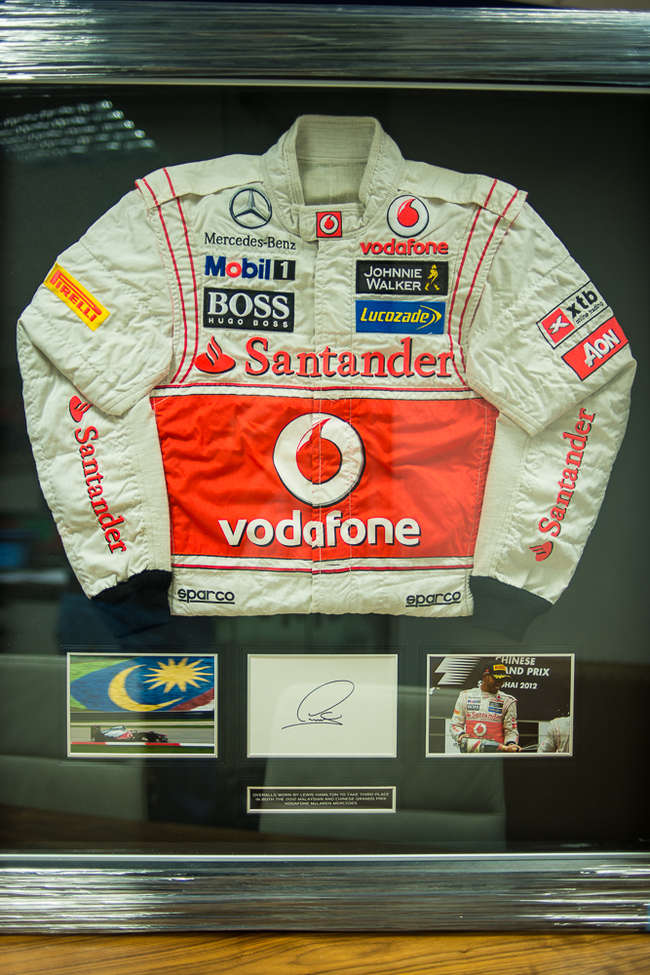 Genuine Double Podium worn Lewis Hamilton Overalls-Sold