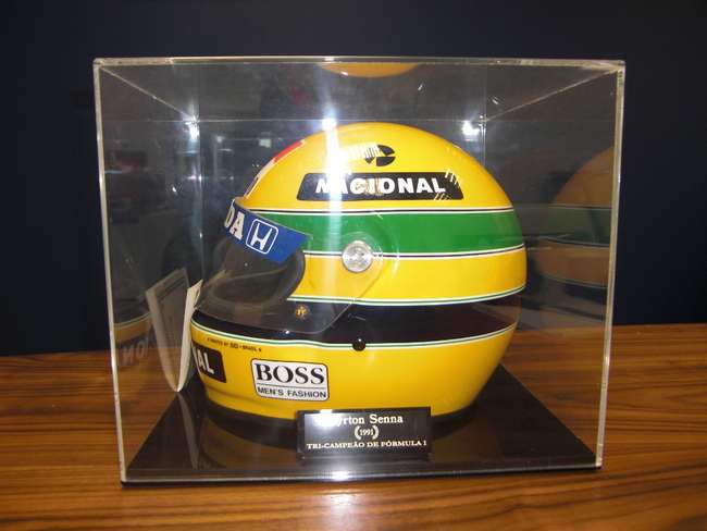 Ayrton Senna replica helmet painted by Sid Mosca, with Certi-Auction Lot