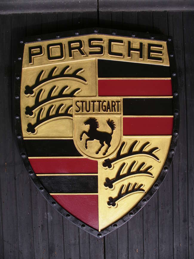 Hand painted fibreglass Porsche badge-Sold