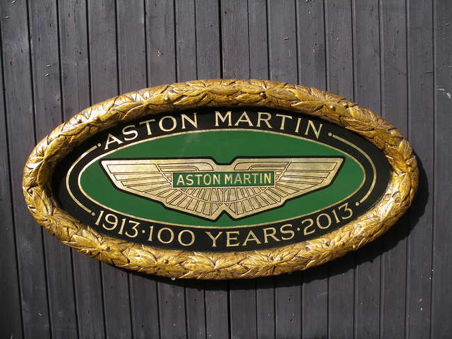 Hand painted Aston Martin Centenary celebration oval-Sold