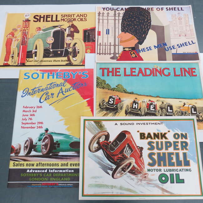 Five vintage Motoring Posters-Sold