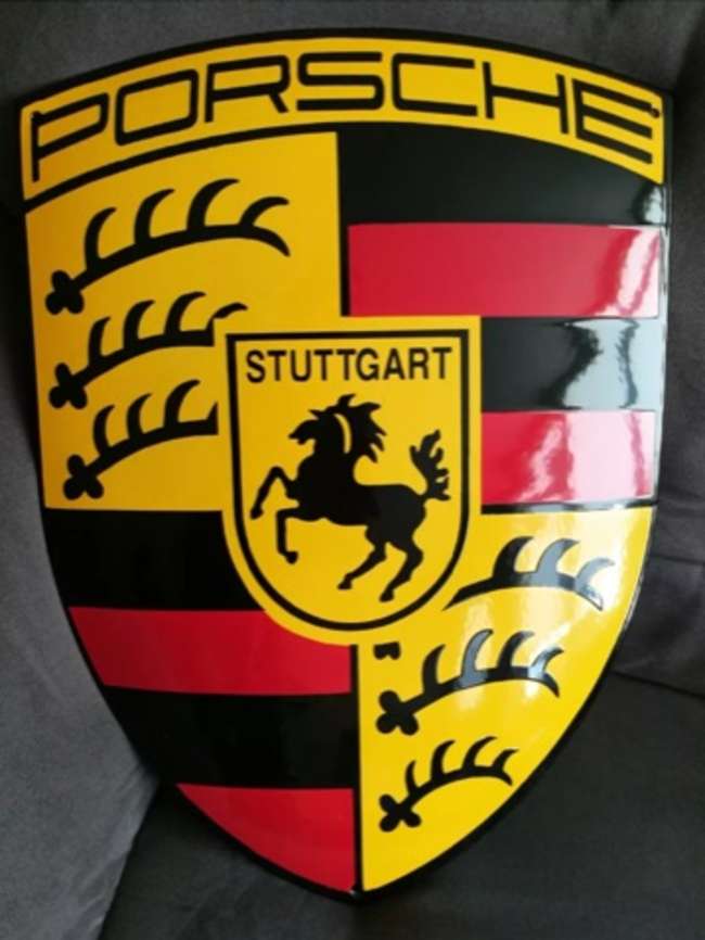 Enamelled Porsche badge sign-Sold