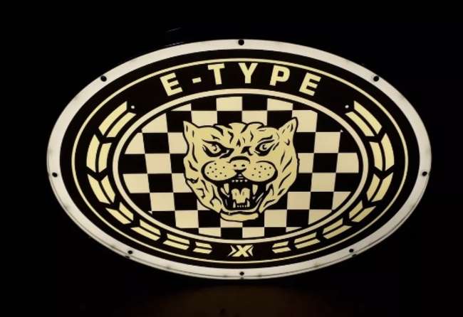Illuminated Jaguar E-type garage sign-Sold