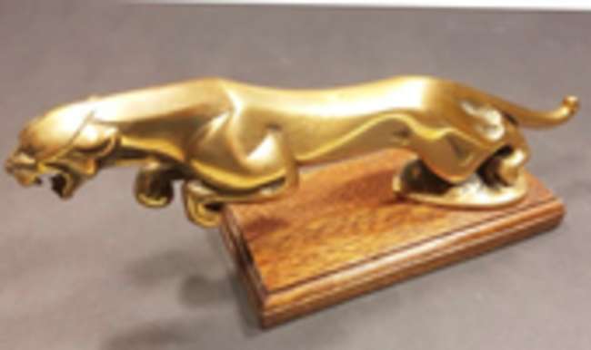 Extremely rare cast brass Leaping Cat mascot-Auction Lot
