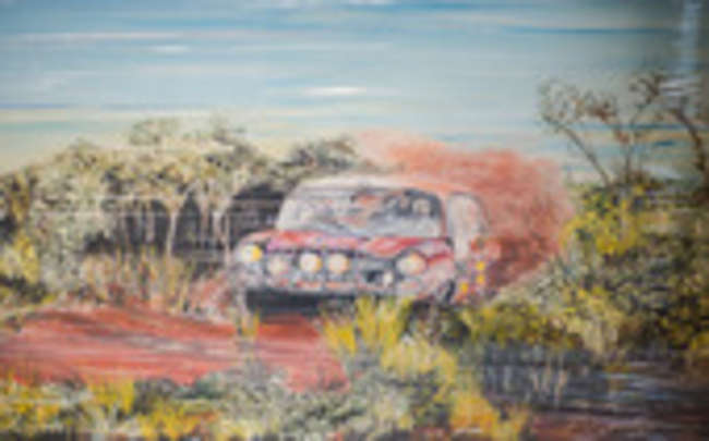 Hopkirk & Nash Oil Painting of London to Sydney Marathon 196-Auction Lot