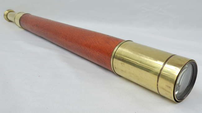 Leather bound single drawer 'stalking' telescope-Sold