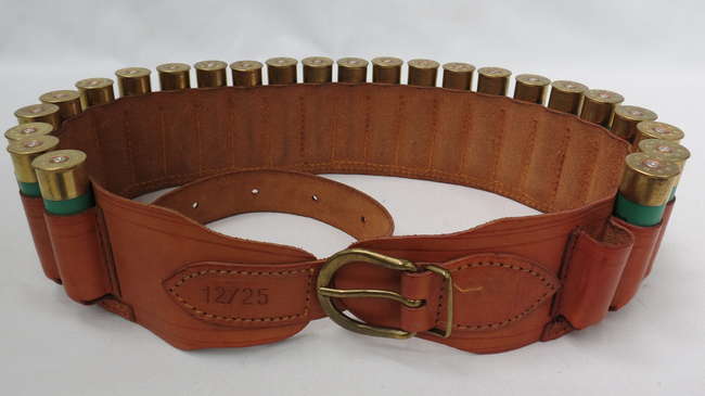 A twelve gauge Leather Cartridge Belt-Sold