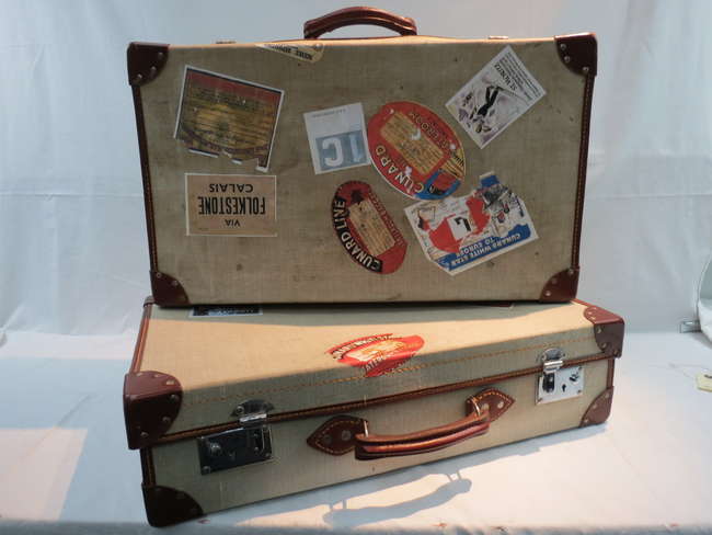 Two Canvas 'Demob' Suitcases-Auction Lot