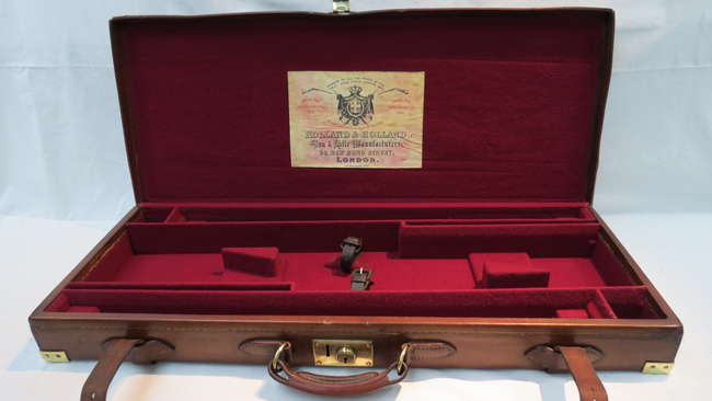 A Leather and Oak Framed 'Double' Gun Case-Auction Lot