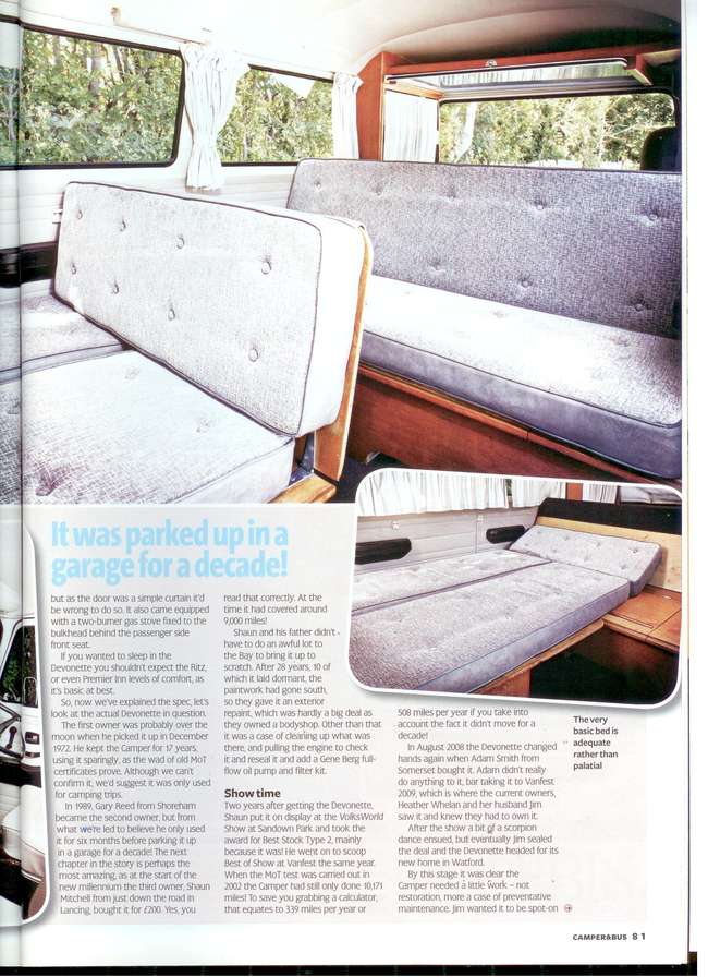 1972 Volkswagen T2 Bay Window Camper Van Devonette-Sold
