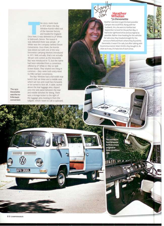 1972 Volkswagen T2 Bay Window Camper Van Devonette-Sold