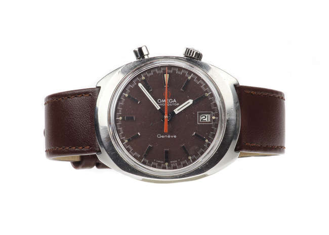 c.1967 Omega Chronostop 'Drivers' Rare Rouge Dial-Sold