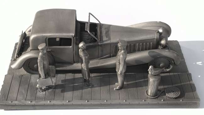 Bugatti Royale Pewter Motoring Diorama-Auction Lot