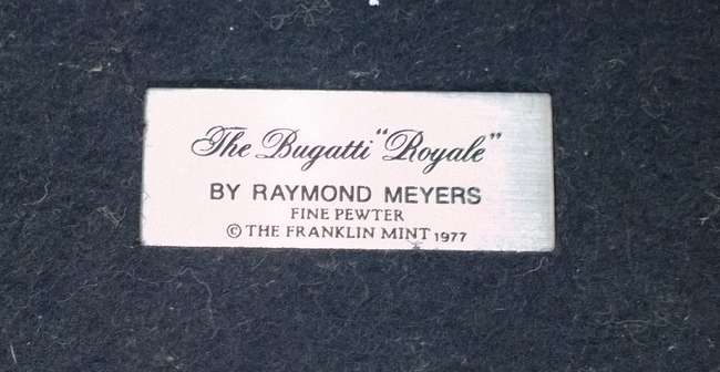 Bugatti Royale Pewter Motoring Diorama-Auction Lot