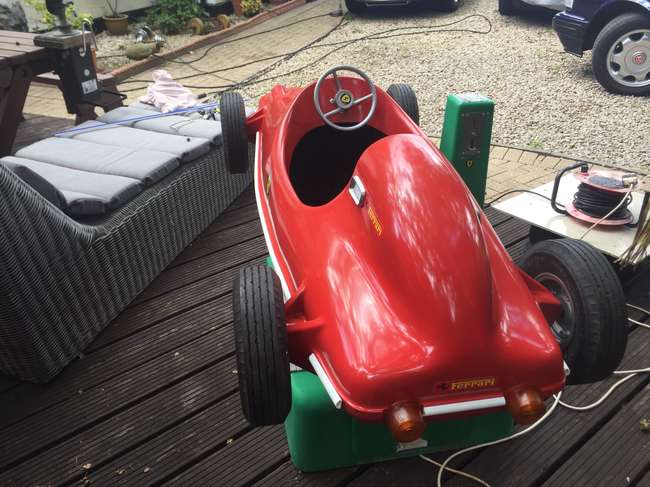Child's arcade ride in the form of a 60's Ferrari-Sold