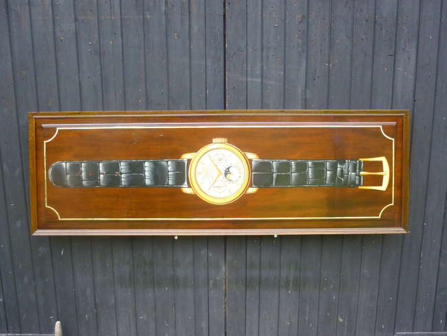 Aston Martin Le Mans themed Watch advertising board.-Auction Lot