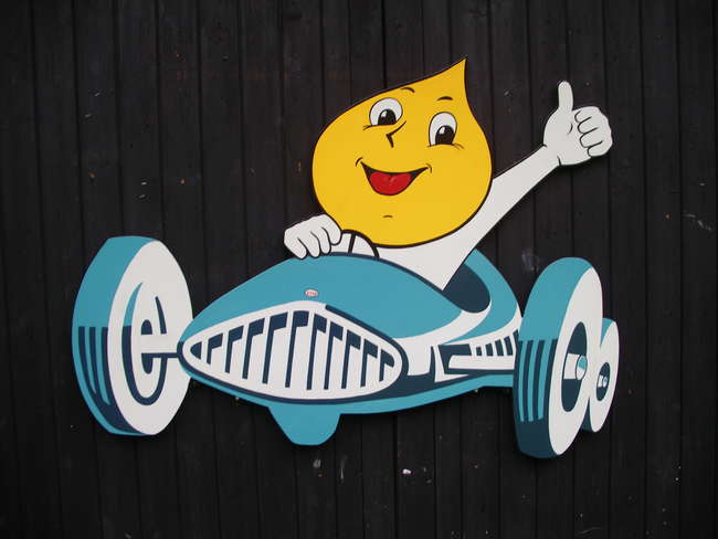 Mr Drip in his racing car cut out board-Sold