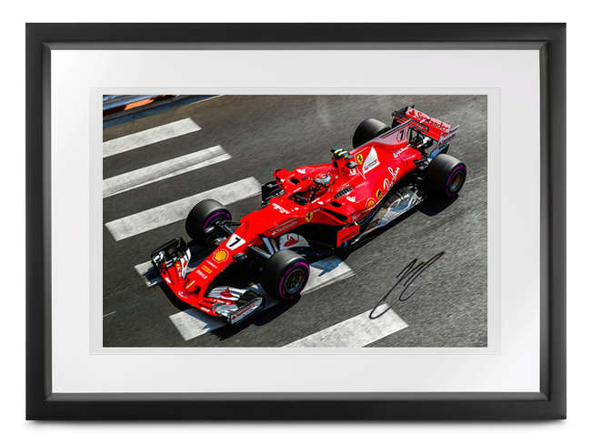Kimi Raikkonen signed overhead shot -Sold