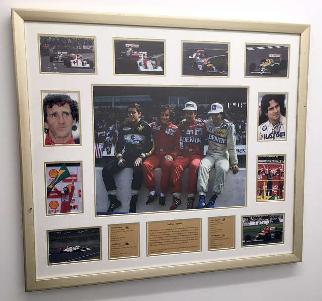 Mansell, Prost, Piquet signed presentation -Sold