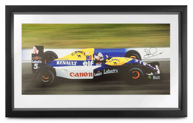 Nigel Mansell signed Williams FW14B poster -Sold