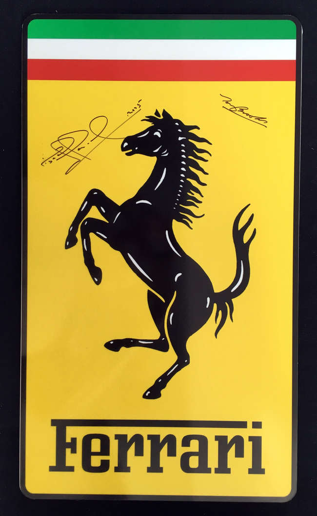 Ferrari 'prancing horse' sign. -Sold