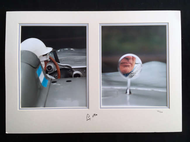 Sir Stirling Moss OBE signed photo. -Sold