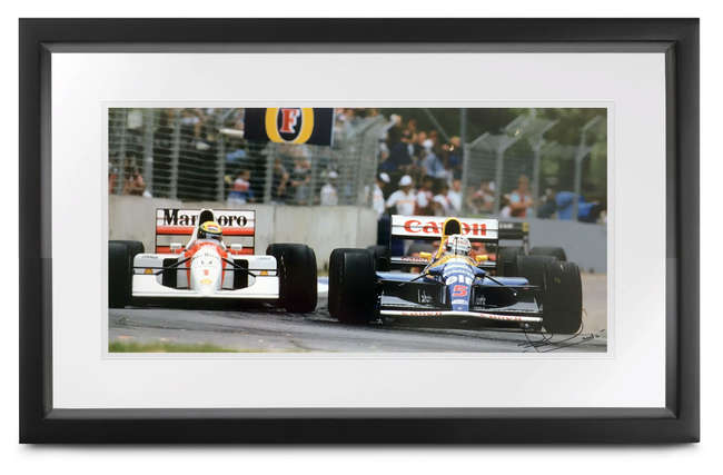 Two Nigel Mansell CBE signed prints-Sold
