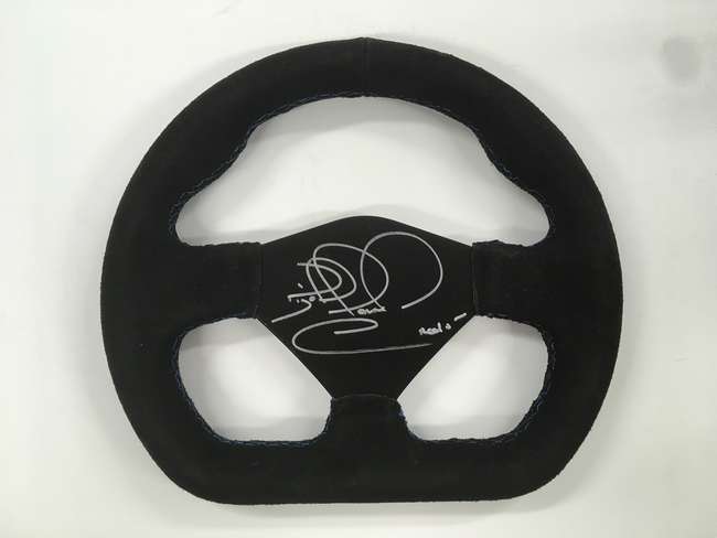  F1 Steering Wheel and signed Taxi for Senna.-Sold