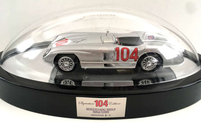 1:18 scale, 300SLR, signed Sir Stirling Moss OBE and poster-Sold
