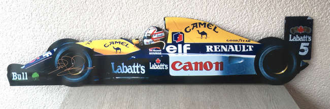 Nigel Mansell signed Williams FW14B Metal Image-Sold