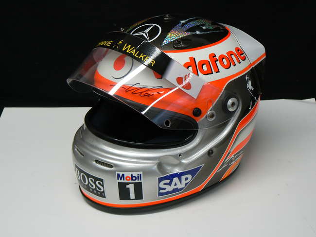 Full size replica helmet signed by Alonso.-Sold