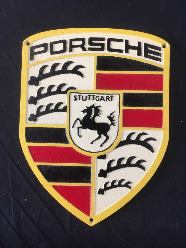Porsche logo cast wall-sign.-Sold