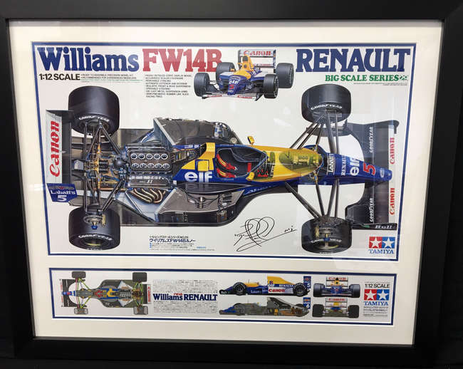 Framed 'Box Art' Tamiya 1/12 scale Williams FW14B-Sold