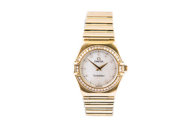 Omega Constellation 'My Choice' Cindy Crawford 18ct gold and-Auction Lot