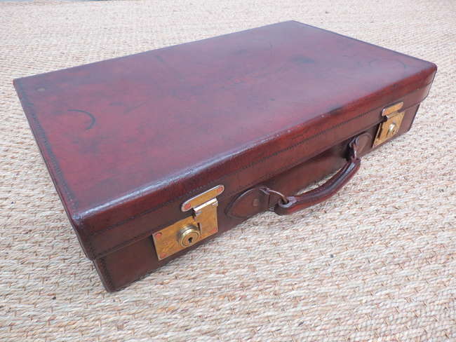 A very high quality English hide suitcase-Sold
