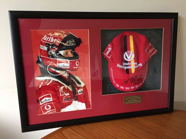 Michael Schumacher signed cap. -Sold
