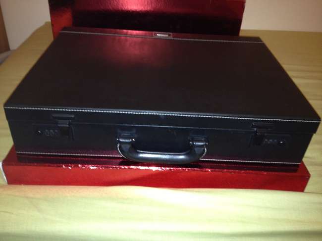  Ferrari Formula Black Leather Briefcase by Must de Cartier-Sold
